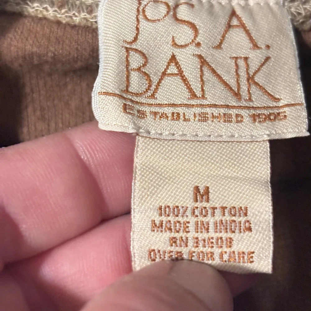 Jos A Bank Men Quarter Zip Medium Pullover Cotton Sweater Old‎ Money Soft 20471